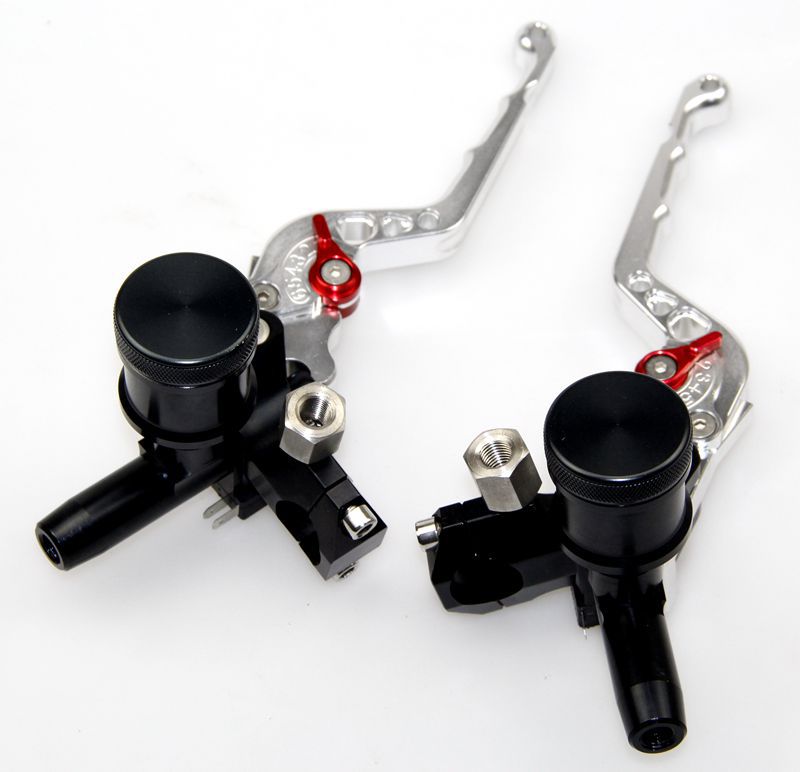 7/8 22mm Motorcycle CNC Brake Clutch Master Cylinder With Reservoir Adjustable Black for standard handle bar