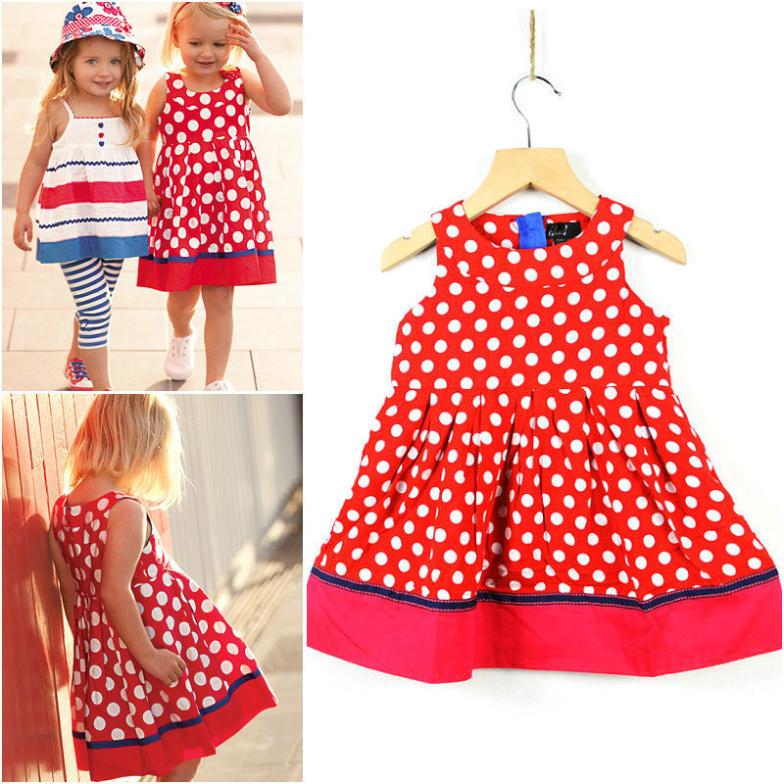 cotton baby girl cotton dress 2015 summer girl dress designs long dresses for kids 2-7 years dot girl dresses