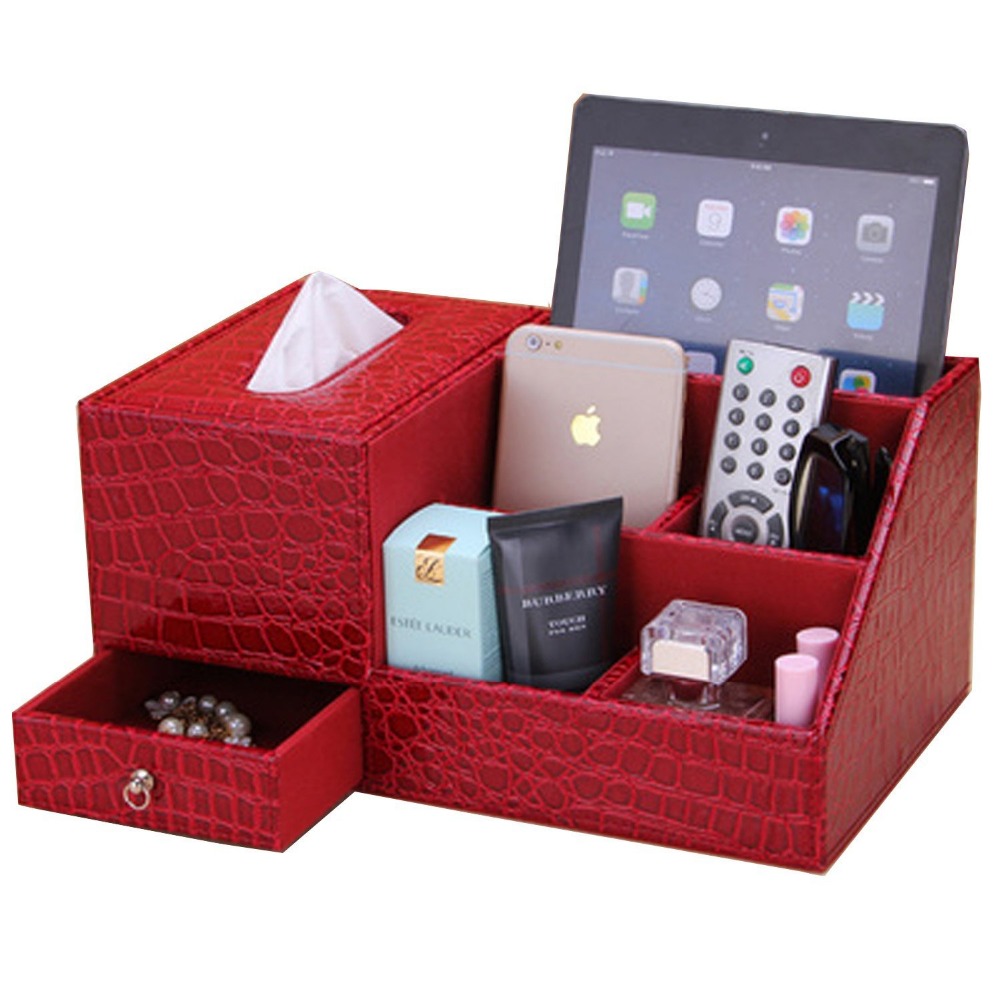 1 Piece Multifunction Home Office Desk Organizers Desk Storage Box Cosmetic Organizers Box Tissue Box