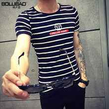 2016 Hot Sale Brand Clothing T-Shirt Men Summer Fashion Short Sleeve Men TShirt Casual O-Neck Striped T Shirt Male