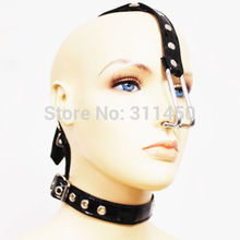 PU Leather Sex Bondage Collar with Nose Hook Fetish Submission Slave Kinky Nosehook Leather