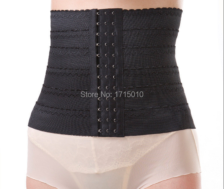 2015 Hot waist training corsets shaper black skin underbust corset steel waist cincher shaper belt body