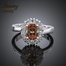 Brand new Fashion Jewelry silver Plated vintage big crystal sapphire CZ diamond ruby wedding lord of