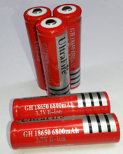 6Pcs/lot 3.7V 18650 battery 6800mAh Li-ion Rechargeable Battery for Flashlight 3.7v 18650 rechargeable battery bateria 18650