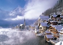 Mini rompecabezas 1000 unidades para adultos Hallstatt World Landscape 29.7 * 42 CM caja de embalaje