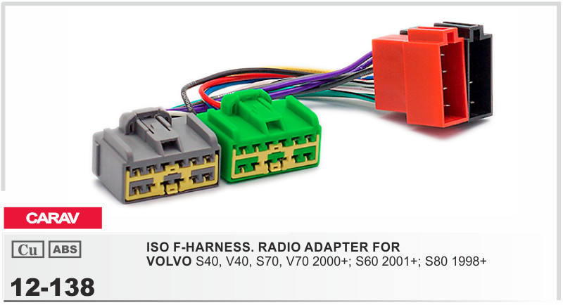 Carav 12 138 Iso F Harness Radio Adapter For Volvo 1998