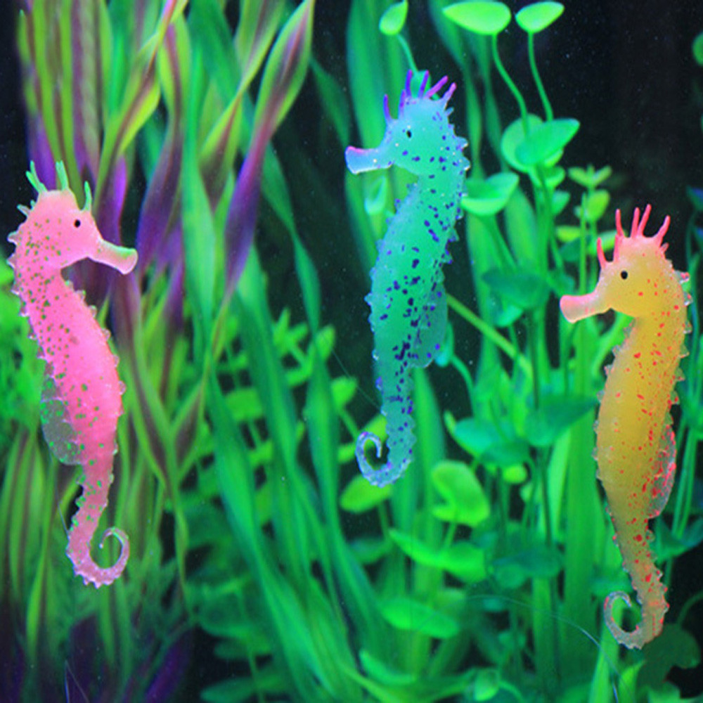 Glowing Coral Ornaments for Fish Tank Decorations Orange BINANO Lotus Coral Soft Silica Gel Moves Naturally with Water Flow Aquarium Decorations Glow in The Dark