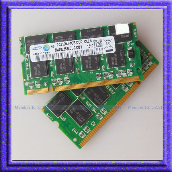 Samsung 2x1GB PC2100 DDR266 266Mhz 2x1gb pc2100 ddr 266 266 MHZ ram 200pin DDR1 Sodimm Laptop Memory RAM Free Shipping