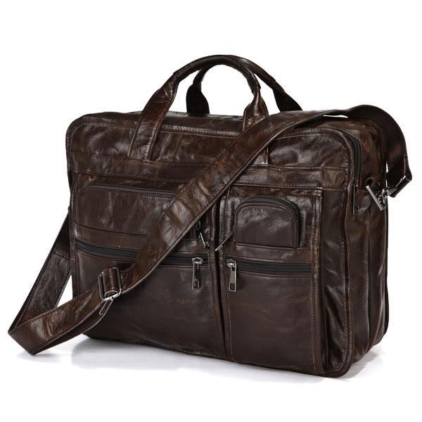 Maxdo Promotion High Quality Vintage Real Genuine Leather Briefcase Men Bag 15 6 inch Laptop Men