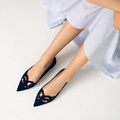 Summer Fashion Shoes Woman Shallow Cut Outs Women Flats Pointed Toe Women Sandals Nubuck Leather Casual