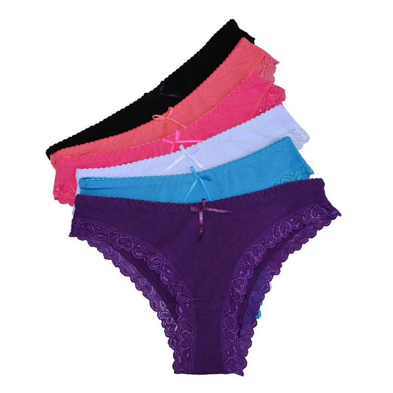 FUNCILAC Women Underwear Cotton Floral Print Everyday Style Briefs Ladies Panties Knickers Lingerie Intimates (5pcs/lot) 1 (13)