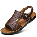 2017 Genuine Leather Men Sandals Slip on Summer Beach Sandals Male Sandal Men Shoes Hot Sale