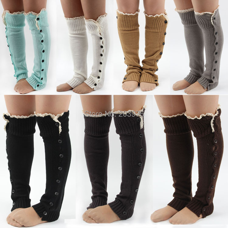 Купить 5pairs/много гетры для женщин кнопки вниз загрузки манжеты ...