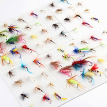 36pcs Fly Fishing Lure Set 4 Style Insect Artificial Fishing Bait Feather Single Treble Hooks Carp Fish Lure Water surface