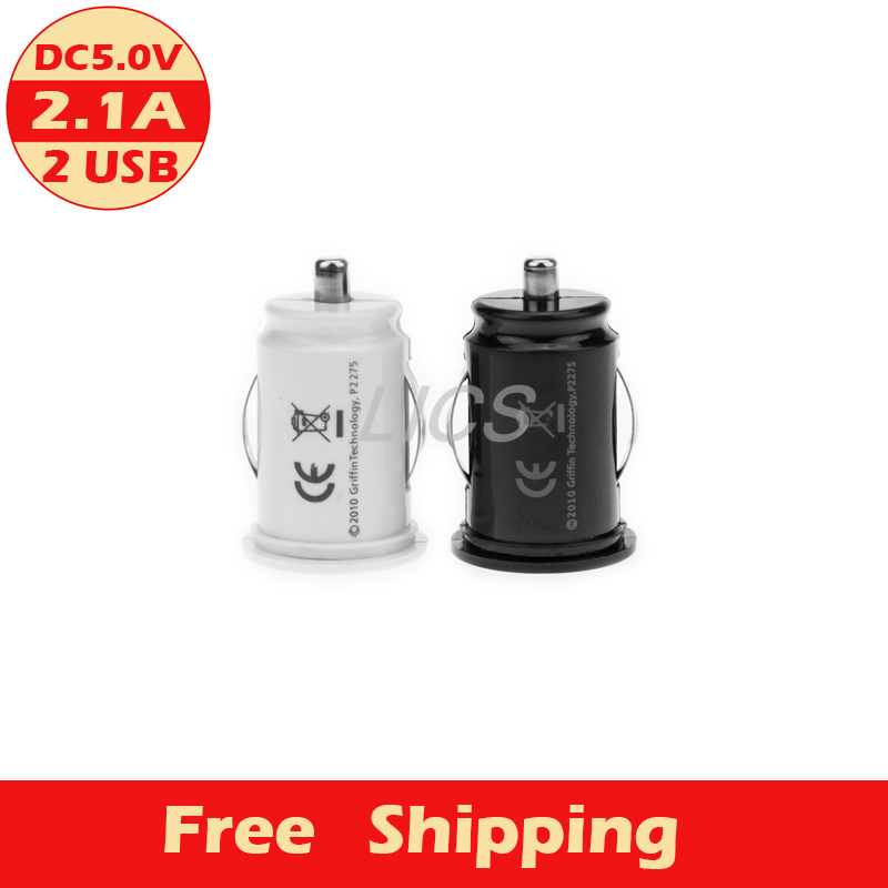 New Useful High Quality Automobile Mini Universal Dual USB Double Port 5V 2 1A Car Charger
