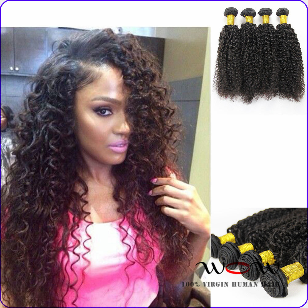 Afro Kinky Human Hair Sew In Hair Weave