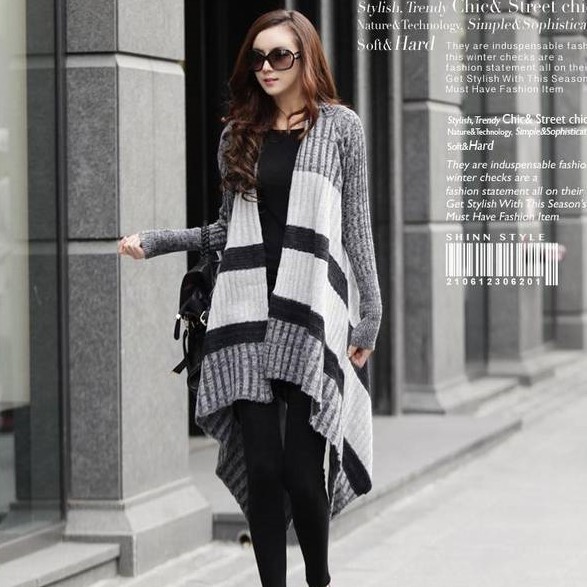 new designer s irregular sweatershirt plus large size gray black white striped new designer s irregular sweatershirt plus large size gray black white striped