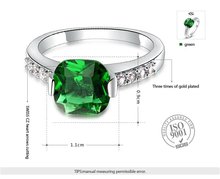 G S Summer Gift Platinum Plating Green Ring Fashion Jewelry Best Gift for Girlfriend For Women