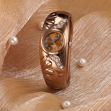 2015 luxury brand rhinestone bracelet watches fashion rose gold watch women quartz watch clock relojes mujer