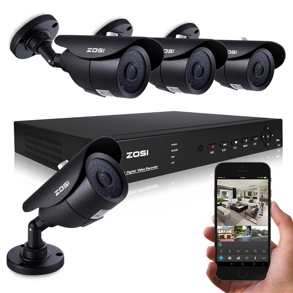 Buy ZOSI 8CH CCTV System 4PCS 1000TVL Outdoor