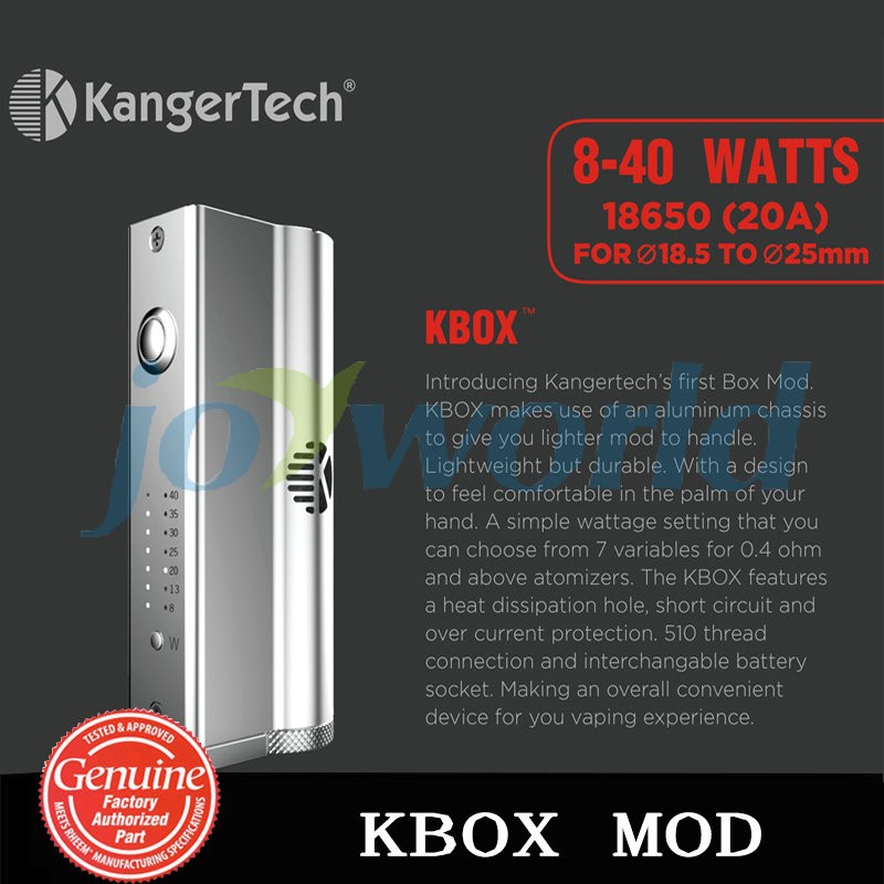 1 Original Kangertech K Box Mod 40w Kanger Kbox Mod Fit For Kanger Subtank E Cig Variable Wattage Mod Subtank Mini Nano Atomizer
