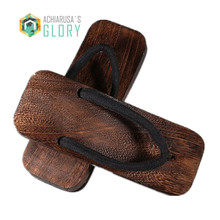 2016 Summer men Sandals Japanese Geta candlenut Wooden Clogs Shoes Slippers Cosplay Mens Bench Flats Heel Flip Flops