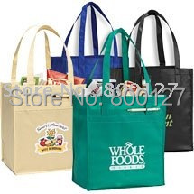 Personalized Portable Non Woven Bag Women Green Reusable Tote Bag For Food Custom Folding Handbag Black Shopping Bag Vkystar 228