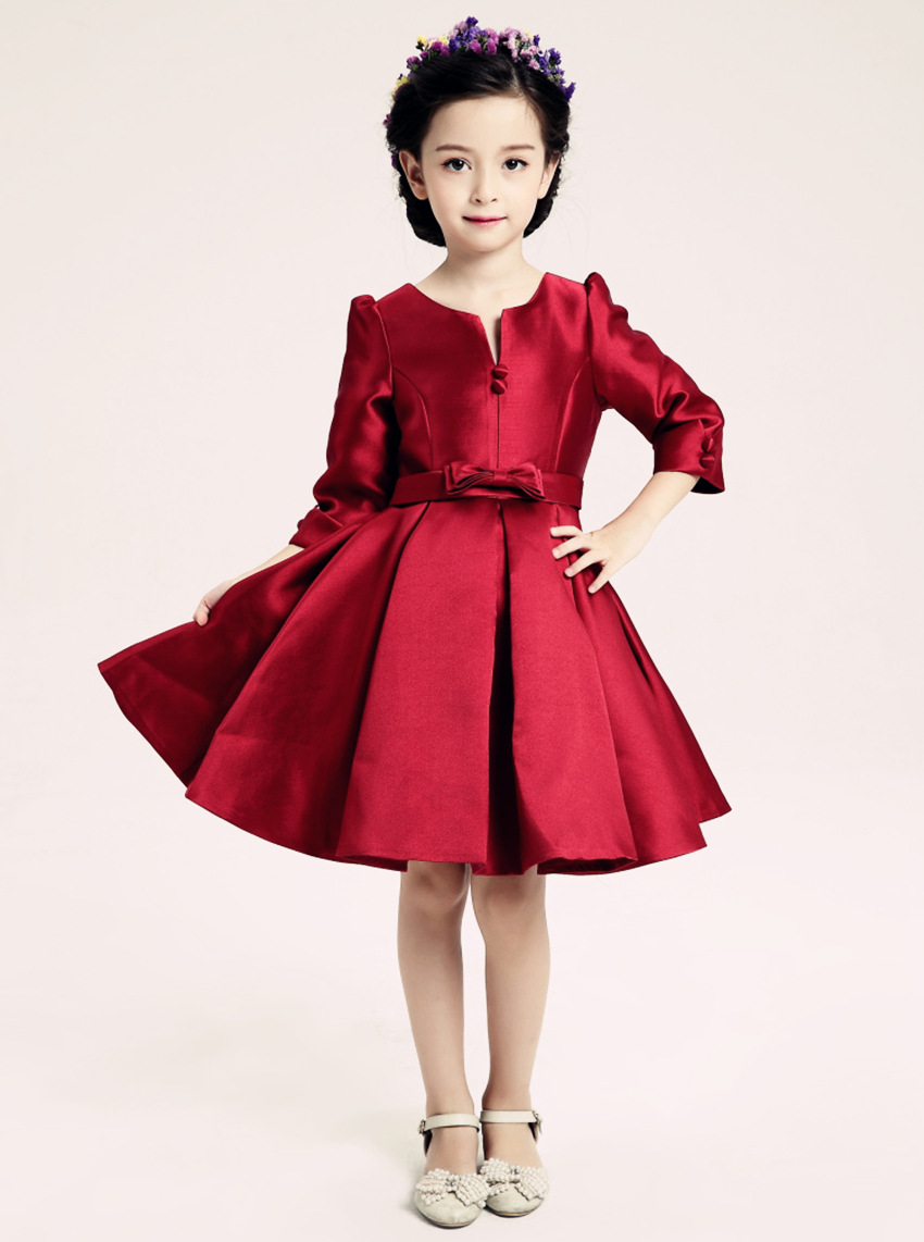 Wedding Girls Party Dress popular girls party wear buy cheap lots from 2016 summer wine red princess wedding dress teenagers kids prom gowns 4 12years