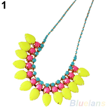 Women s Fashion Jewelry Sweet Acrylic Pendant Chain Choker Statement Bib Necklace 1HOZ
