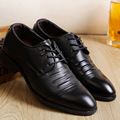 2017 Spring New Arrival Work Business Men Leather Dress Shoes Wedding Fashion Pointed Toe Lace up