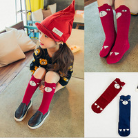Wholesale free shipping girl\'s long stocking knee high socks baby kids socks 5pairs/lot U pick color