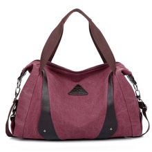 Casual canvas women big shoulder handbags
