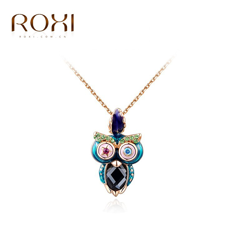 ROXI brand fashion rose gold plated owl pendant necklaces for women Fashion Gold Jewelry 2030405375b 11