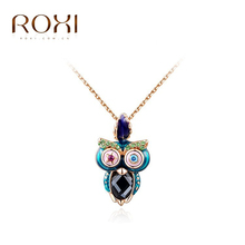 ROXI brand fashion rose gold plated owl pendant necklaces for women, Fashion Gold Jewelry, 2030405375b ,11.11 Promotion