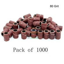 1000pcs Sanding Bands Ring Sleeves 1/4″( 6.35mm) 80 Grit Wood Carving Abrasive Tools For Dremel Rotary Tool Nail Art