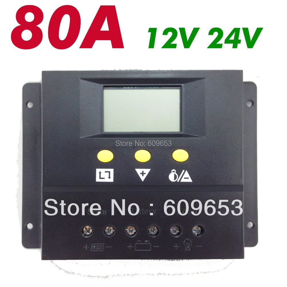 Купить 80A 12v 24v Солнечный контроллер pv панели батареи заряд ...
