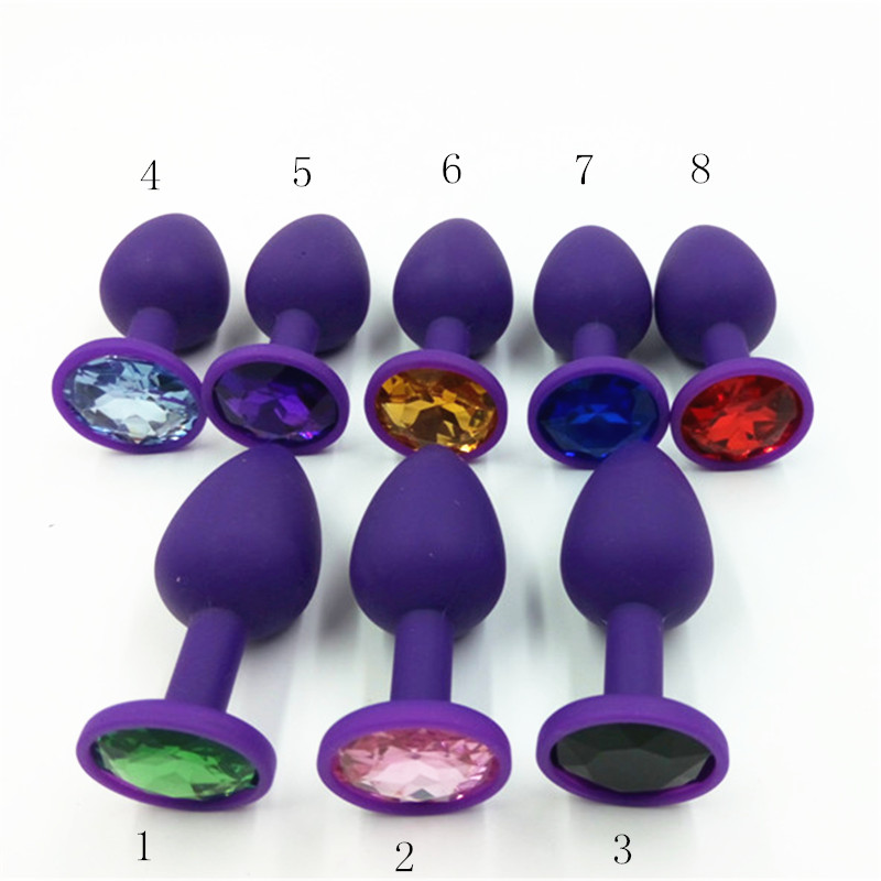 Purple Silicone Anal Plug Toys Smooth Touch Colorful