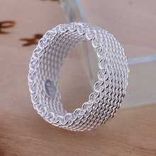 Free Shipping Wholesale 925 Sterling Silver Ring Fashion Jewelry Mesh Ring SMTR040