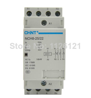 Free shipping Small household AC contactor NCH8 25 22 220 230V LED indicator CHNT