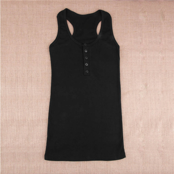 1Pc Hot sale New Ladies Multicolor Long Sleeveless Bodycon Temperament Cotton Long T shirt Tank Top