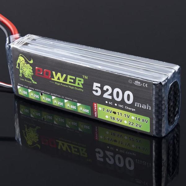 Lion Power Lipo Battery 11.1V 5200Mah 3S 30C MAX 40C T Plug for DJI F550 RC multirotor Quad-copter Helicopter Car Boat Airplane