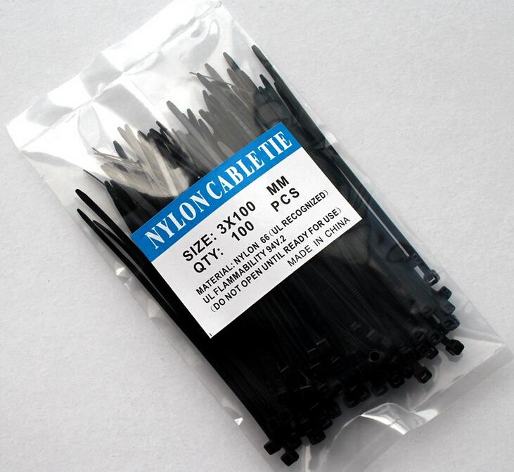 2015 new 100pcs Black 4 3x100mm Network Nylon Plastic Cable Wire Zip Tie Cord Strap