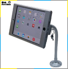 tablet display flexible gooseneck wall mount holder stand for iPad mini security safe locked metal box foothold support arm