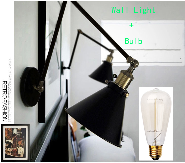 Louis Poulsen scone light E27 plated Loft american retro vintage iron wall lamp 40W Antique wall lamp industrial With E27 Bulb