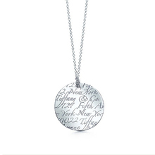 925 sterling silver jewelry fine fashion solid round tag with sign letter pendant necklace for women girls trendy jewerly