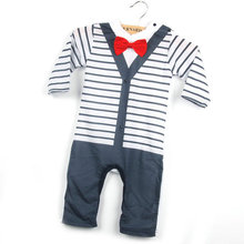 Kids Baby Boy Striped Gentleman Romper Jumpsuit Bodysuit Clothes Outfit Bow Tie