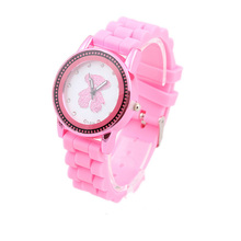 Alta calidad 2015 nueva moda Casual silicona Dial Circular es lindo osa menor diseño relojes de cuarzo