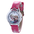 2016 New Cartoon Children Watch Princess Elsa Anna Watches Fashion Kids Cute relogio Leather quartz WristWatch