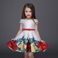 Bandage Tutu Brand Designer Flower Princess Fashion 2016 Floral Summer Print Girls Dresses Casual Vestidos Kids