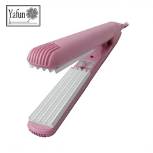 Yafun 110V-240V mini Styling Tools Professional hair straightener Waves Irons Waves Care tool lisseur pink Dry wet ceramic 25w
